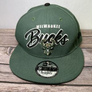 Milwaukee Bucks New Era 9FIFTY Snapback Hat Cap Green One Size NBA EUC